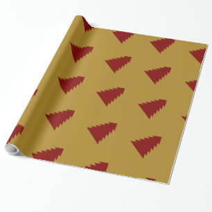 PAPEL DE PRESENTE TRAVAGEM DE NATAL DOURADO VERMELHO ÚNICO