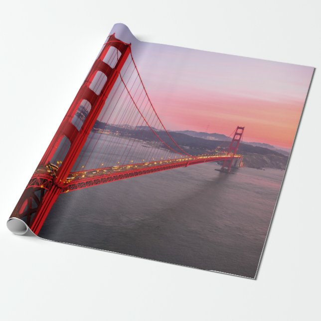 Papel De Presente travesseiro decorativo da ponte ouro (Desenrolado)