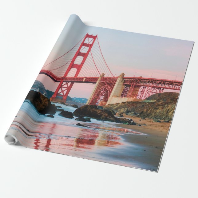 Papel De Presente travesseiro decorativo da ponte ouro (Desenrolado)