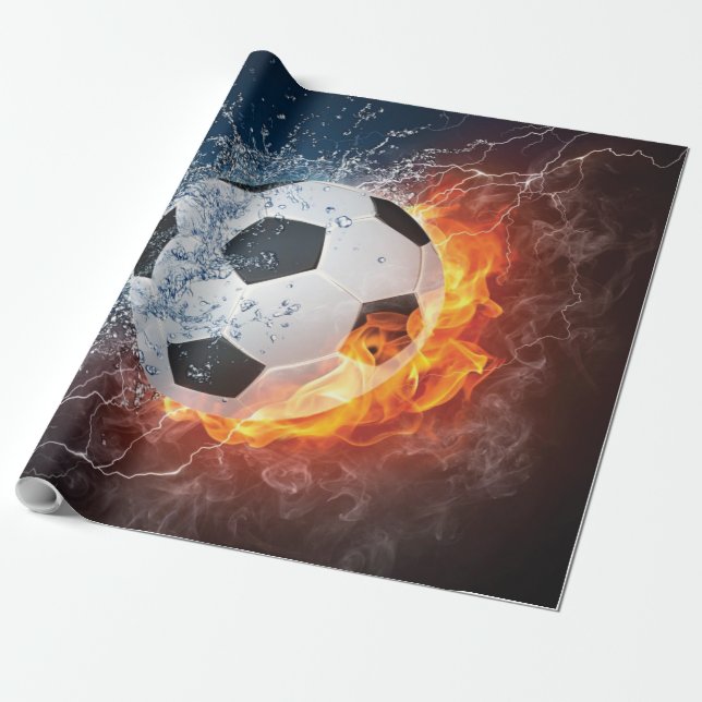 Papel De Presente Travesseiro decorativo Flaming de Futebol/Bola de  (Desenrolado)