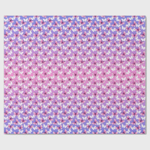 Papel De Presente Travesseiro Redondo Borboleta Rosa e Branco Bonito