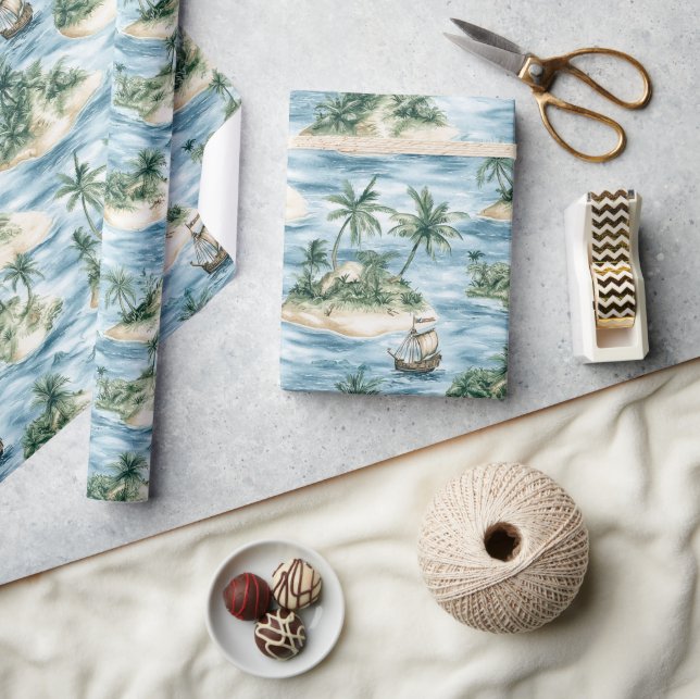 Papel De Presente Treasure Island Birthday (Artesanato)