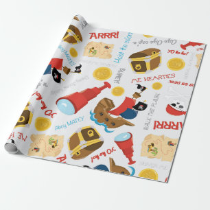 Papel De Presente Treasure Island Party Pirate Wrappaper