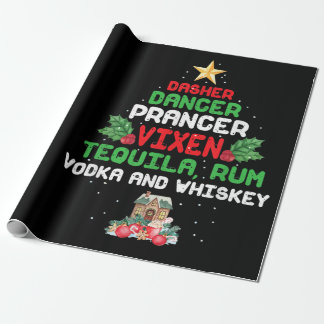 Papel De Presente Tree Dasher Dancer Prancer Vixen Tequila Whiskey