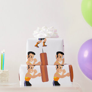 Papel De Presente Treinamento em Boxer com Saco de Punção