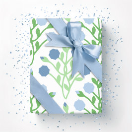 Papel De Presente Treliça de Pétala Pabla em Ardósia e Verde