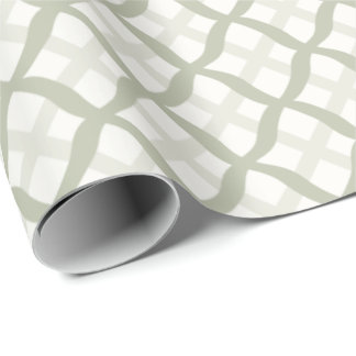 Papel De Presente Treliça de Trevo em Verde Salvia Festa de Jardim P