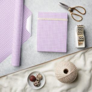Papel De Presente Trellis Branco - Lilás Suave