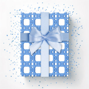 Papel De Presente Trellis de Cana em Estilo Chinês Azul