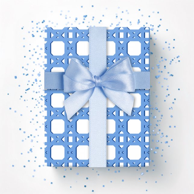Papel De Presente Trellis de Cana em Estilo Chinês Azul (Criador carregado)