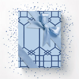 Papel De Presente Trellis Octogonal Chippendale em Slate Ousado