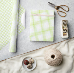 Papel De Presente Trellis Spring Verde - Branco