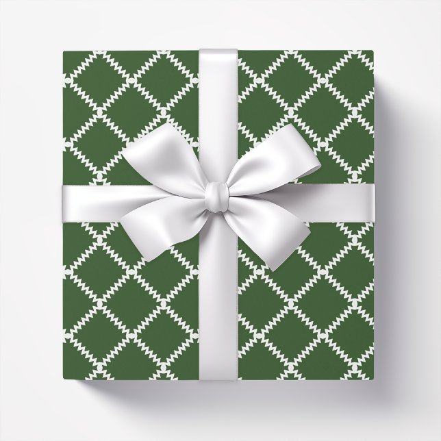 Papel De Presente Trellis verde-escura da folha de palma (Criador carregado)