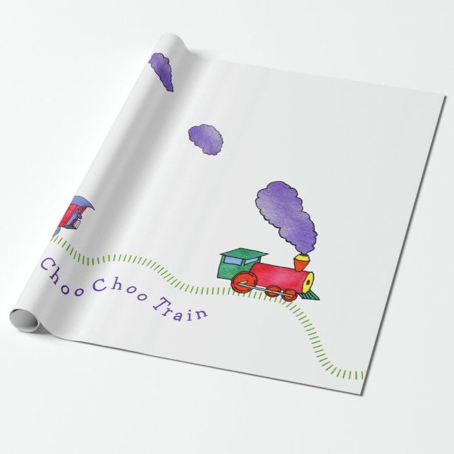 Papel De Presente Trem de Choo Choo (Desenrolado)