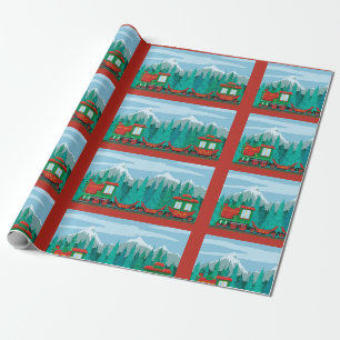 Papel De Presente Trem de Natal