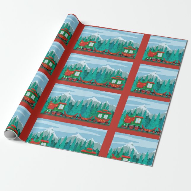 Papel De Presente Trem de Natal (Desenrolado)