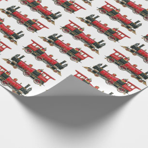 Papel De Presente Trem Vermelho 
