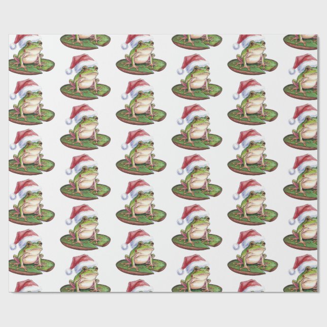 Papel De Presente Trendy Bonito Sapo Santa Hat Natal (Aberto)
