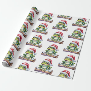 Papel De Presente Trendy Bonito Sapo Santa Hat Natal