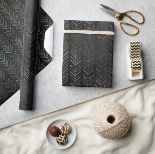 Papel De Presente Trendy Elegant Black Faux Foil Arrows