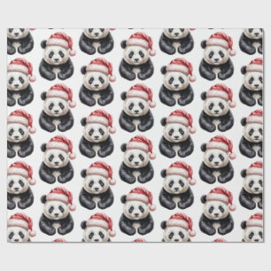 Papel De Presente Trendy Feliz Natal - Panda Bear Padrão