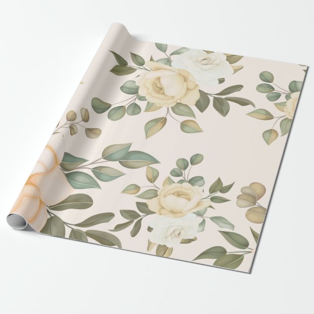 Papel De Presente Trendy floral (Desenrolado)