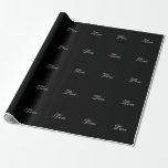 Papel De Presente Trendy Love Calliografia Script Black<br><div class="desc">Você pode mudar facilmente as fontes e as cores. Você também pode adicionar seu logotipo e a imagem de fundo conforme desejar.</div>