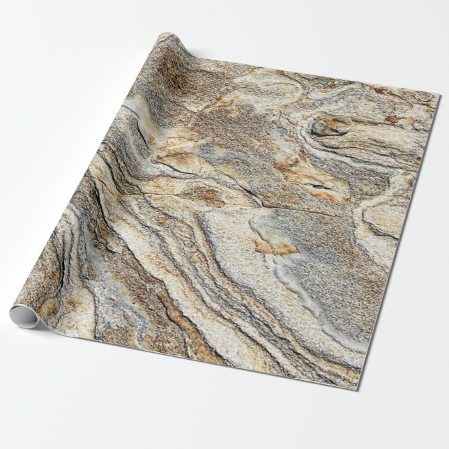 Papel De Presente Trendy Marble Granite Textura de Pedra (Desenrolado)