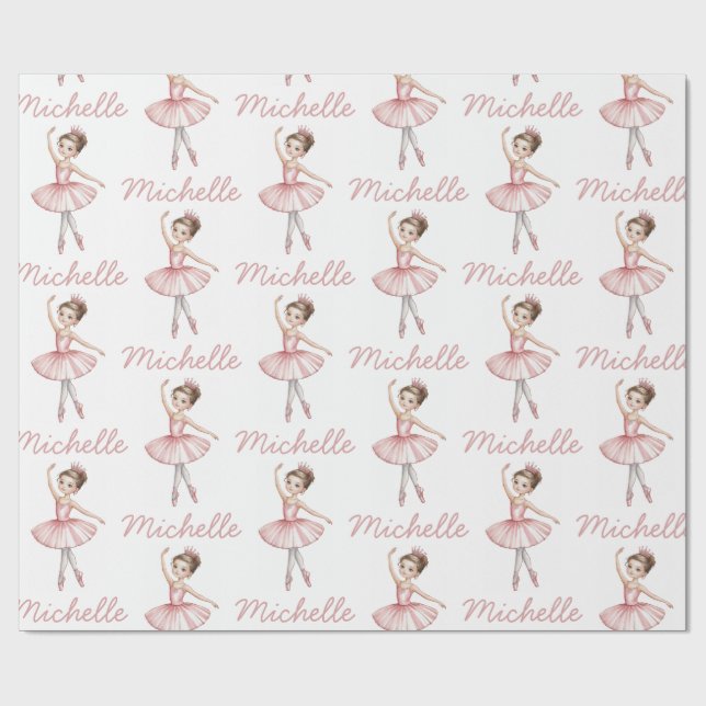 Papel De Presente Trendy Personalized ballet Ballerina dancer     (Aberto)