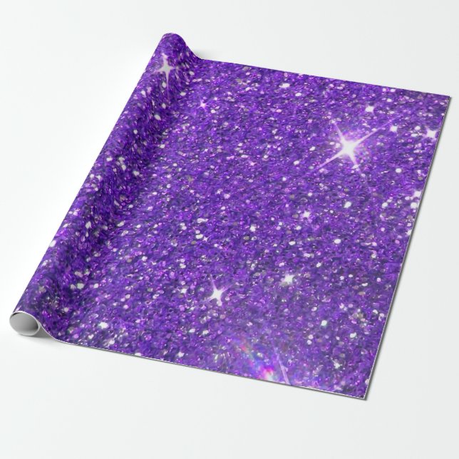 Papel De Presente Trendy Purple Sparaking Glitter Glitz (Desenrolado)
