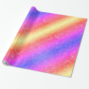 Papel De Presente Trendy Rainbow Glitter