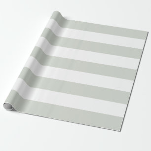 Papel De Presente Trendy Sage Green e White Stripes