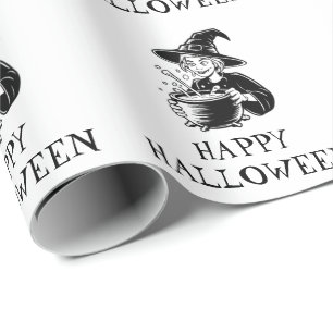 Papel De Presente Trendy Spooky Halloween bruxa Cauldron