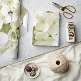 Papel De Presente Trendy White Hydrangea Floral