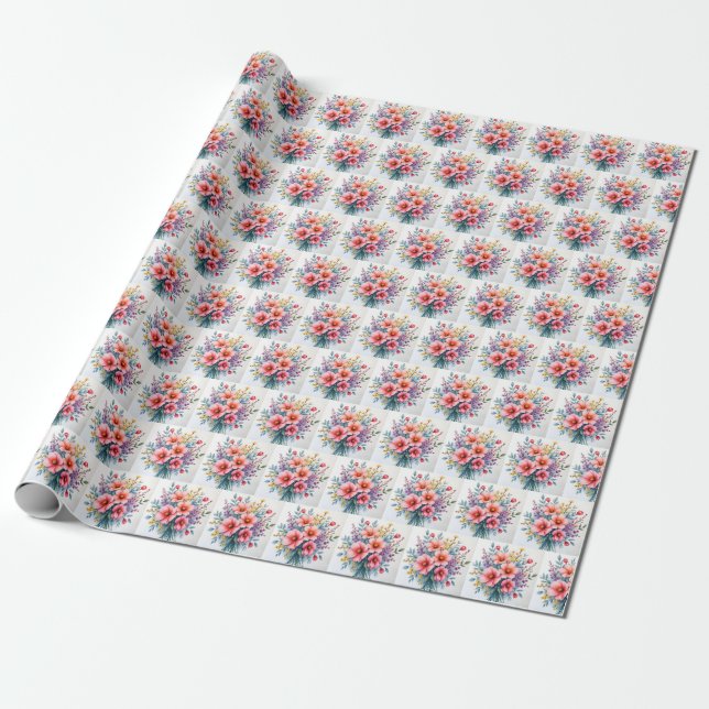 Papel De Presente Trendy Wildflowers Beautiful Luxury Collection (Desenrolado)