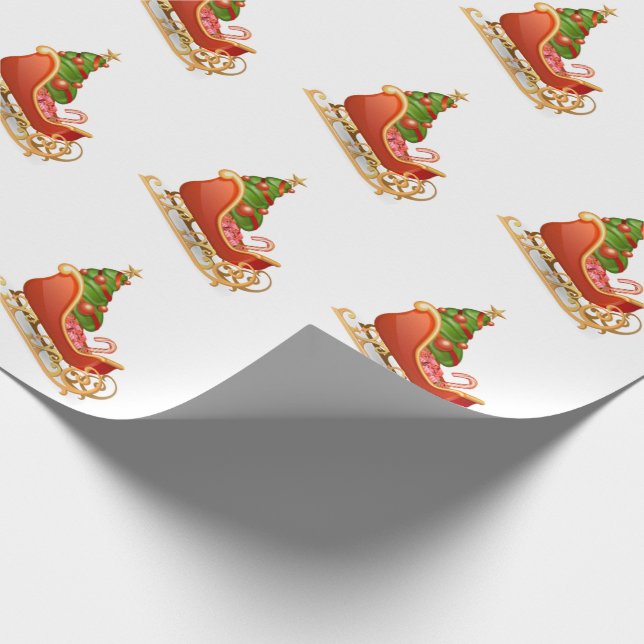 Papel De Presente Trenó do Papai Noel (Ponta)