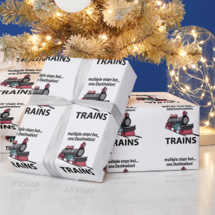 Papel De Presente Trens com Múltiplas Paradas, mas um Único Destino