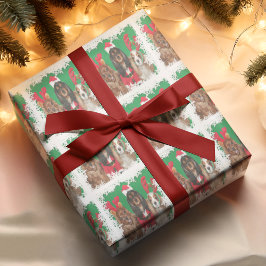 Papel De Presente Três Cavaleiros Rei Charles Spaniels Snowflakes