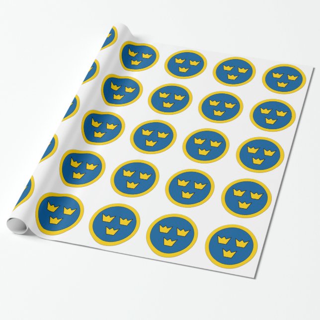 Papel De Presente Três coroas da suecia (Desenrolado)