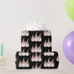 Papel De Presente Três Fantasmas Cinzentos Padrão de Chapéus de Brux