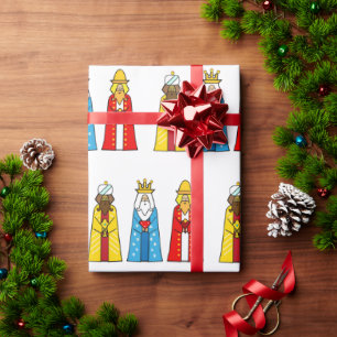 Papel De Presente Três Homens Sábios em Branco