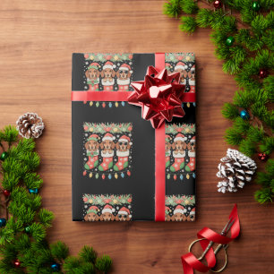 Papel De Presente Três Meias de Natal Divertidas de Dachshund Duende