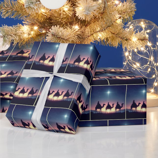 Papel De Presente Três sábios seguindo uma estrela (Feriados)