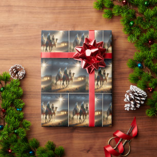 Papel De Presente Três sábios seguindo uma estrela