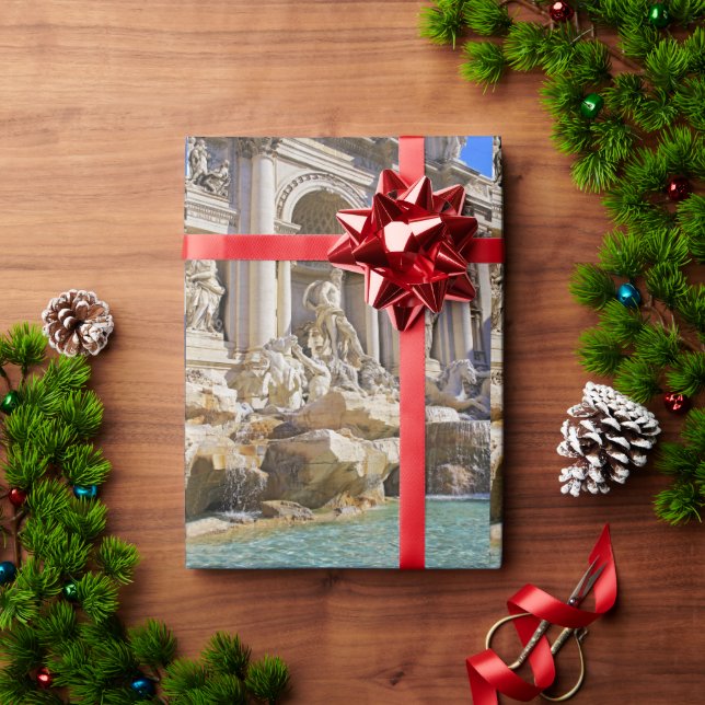 Papel De Presente Trevi fountain (Presente de Natal)