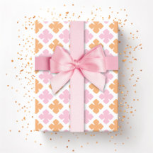 Trevo de Diamante em Bloco Rosa e Laranja