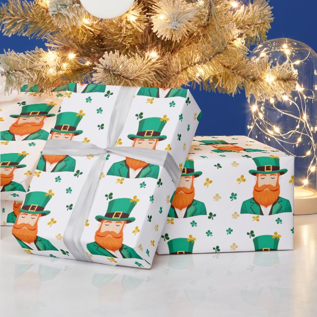 Papel De Presente Trevo de Leprechaun Dia de São Patrício (Feriados)