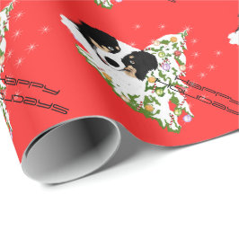 Papel De Presente Tri envoltório australiano preto do Natal do