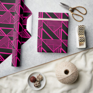 Papel De Presente Triângulo entre magenta e preto
