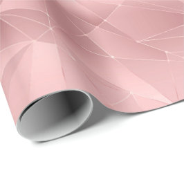 Papel De Presente Triângulo Geométrico Rosa Glam Bling Moderno Elega